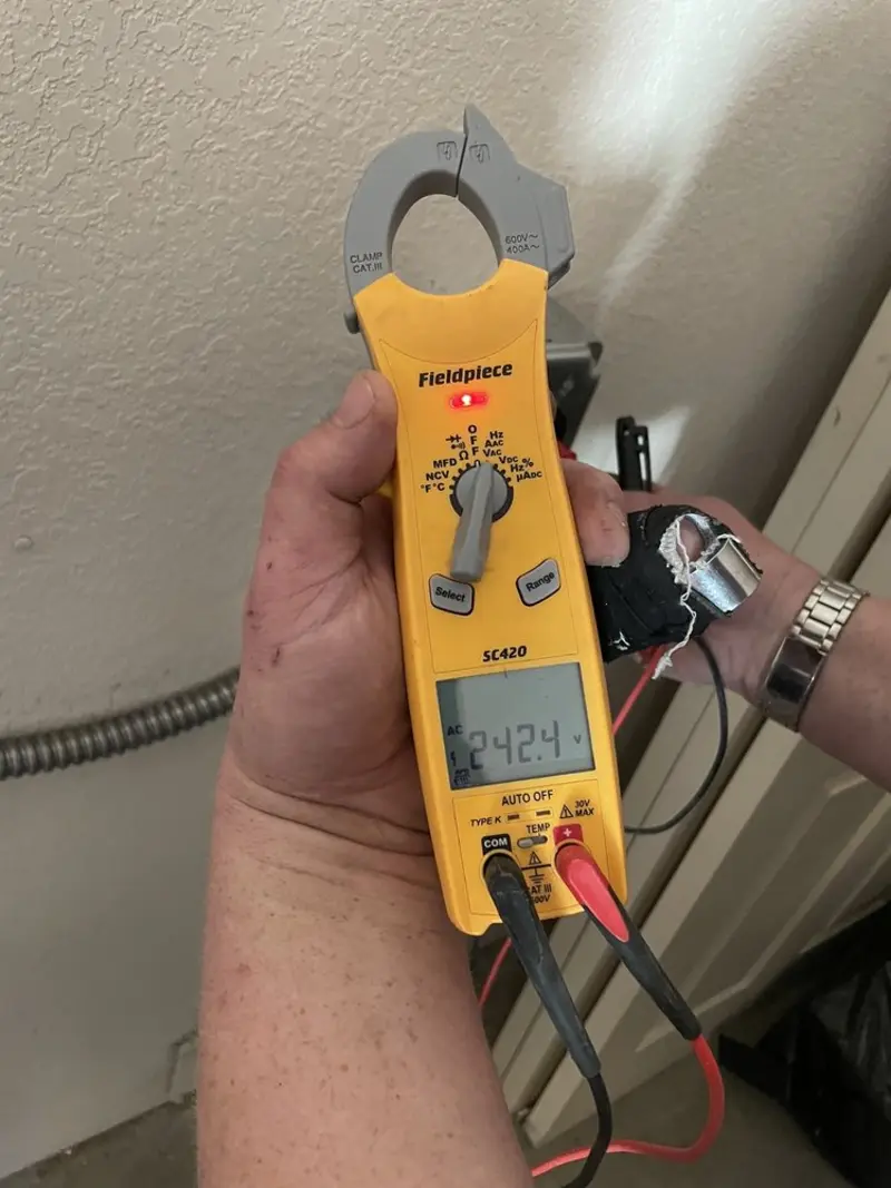 Voltage testing with clamp meter during Generator Installation in South Gate